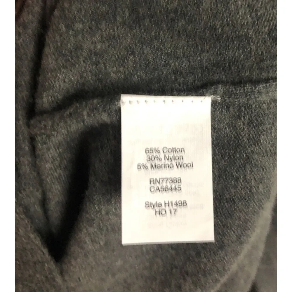 J. Crew Men's Size L Harbor Cotton Wool‎ Blend Knit Sweater  1/4 Neck Button Up